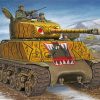 Aesthetic Sherman Tank Military Art paint by numbers