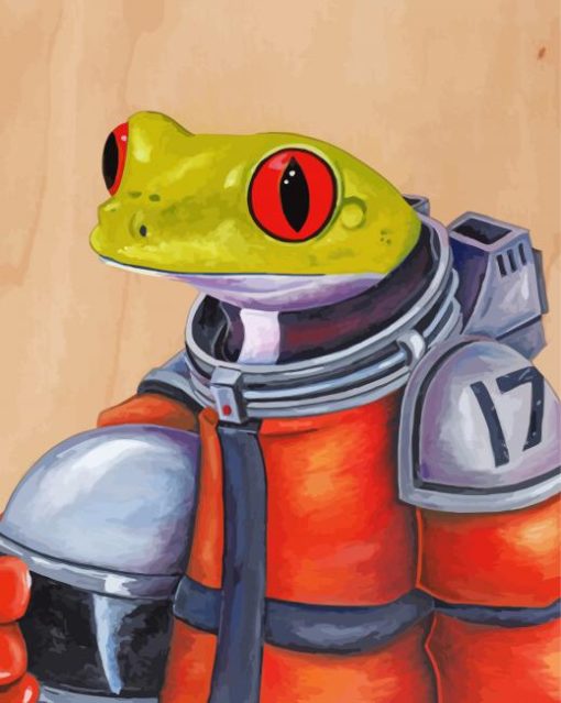 Aesthetic Space Frog paint by numbers