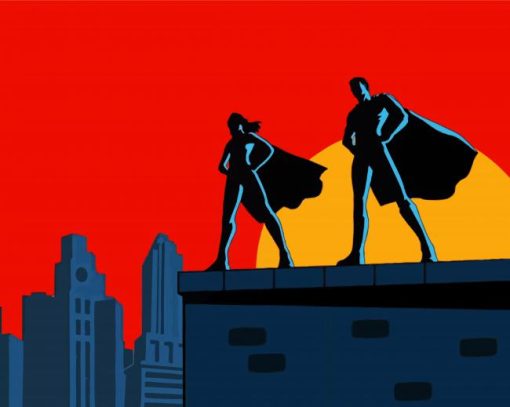 Aesthetic Superheroes Building paint by numbers
