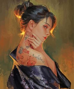 Aesthetic Tattooed Woman paint by numbers