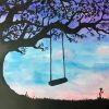 Aesthetic Tree And A swing paint by numbers