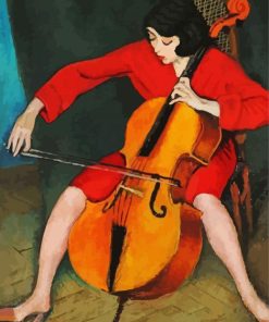 Aesthetic Woman Playing Cello paint by numbers