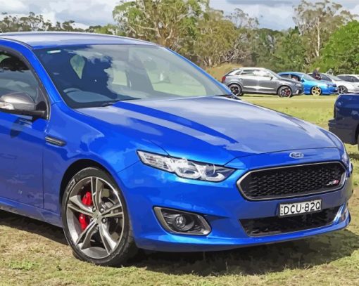 Aesthetic Blue Ford Falcon paint by numbers