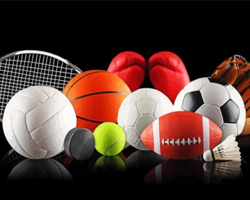 Aesthetic Cool Sports Balls paint by numbers