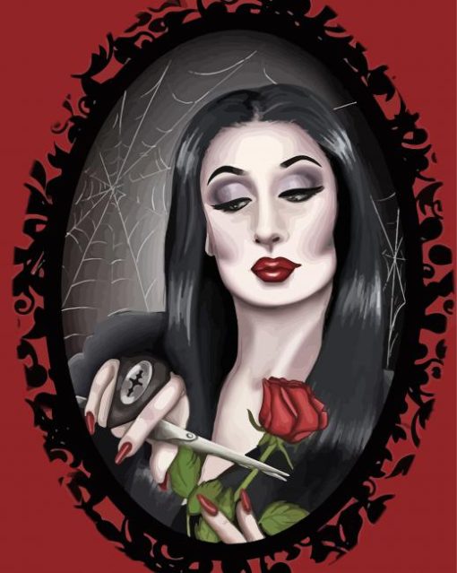 Aesthetic Morticia Illustration Art paint by numbers