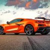 Aesthetic Orange Chevy Corvette Stingray paint by numbers