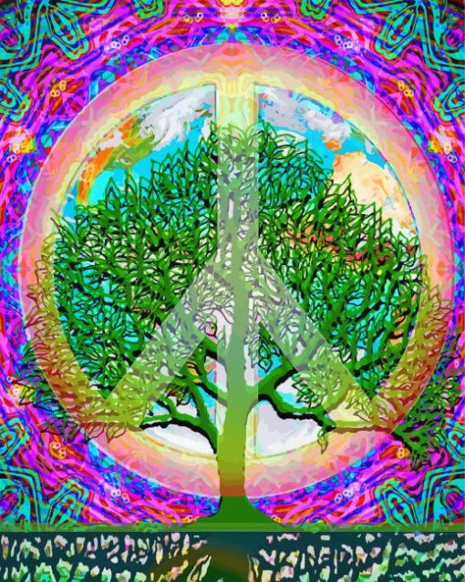 Aesthetic Peace Tree paint by numbers