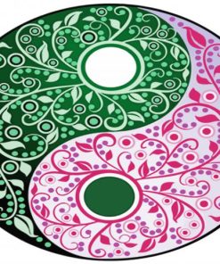 Pink And Green Yin Yang paint by numbers