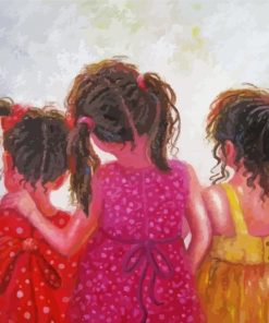 Cute Three Girls paint by numbers