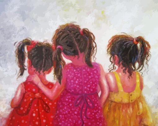 Cute Three Girls paint by numbers