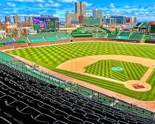 Aesthetic Wrigley Field Sport paint by numbers