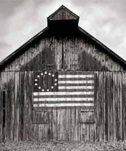 American Black And White Barn Paint By Numbers