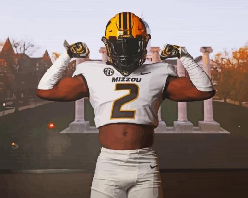 American Football Mizzou Player paint by numbers