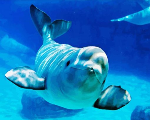 Baby Beluga Whale paint by numbers