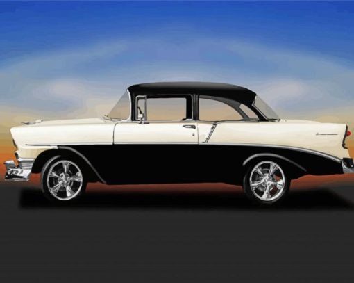 Black And White 1956 Chevrolet paint by numbers