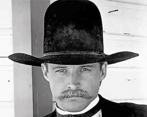 Black And White Wyatt Earp paint by numbers