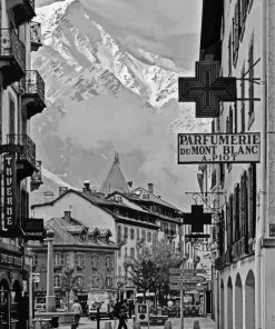 Black And White Chamonix paint by numbers