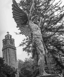 Black And White Clock Tower Bitola paint by numbers