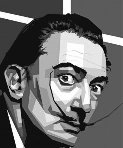 Black And White Pop Art Salvador Dali paint by numbers