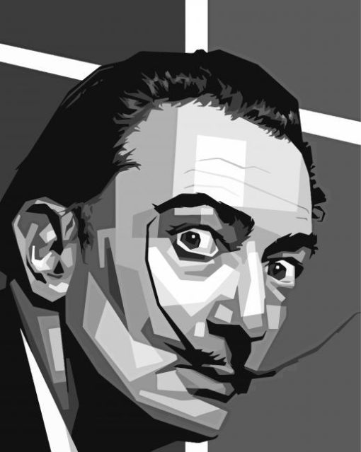 Black And White Pop Art Salvador Dali paint by numbers