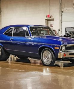 Blue Chevy Nova paint by numbers