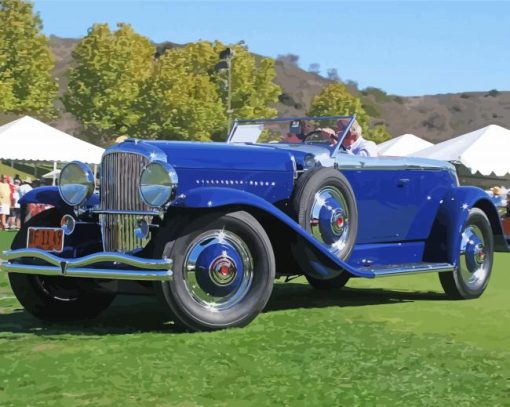 Blue Duesenberg paint by numbers