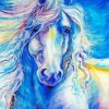 Blue Impressionist Horse paint by numbers