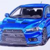 Blue Mitsubishi Evo Art paint by numbers