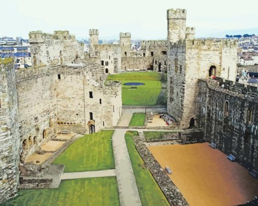 Caernarfon Castle Building paint by numbers