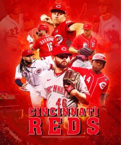 Cincinnati Reds Baseball Team paint by numbers