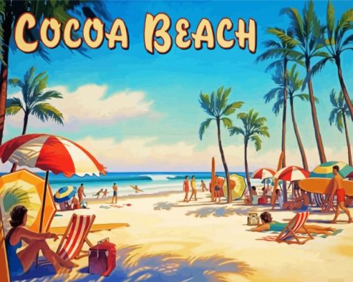 Cocoa Beach Poster paint by numbers