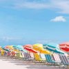 Colorful Beach With Umbrellas paint by numbers