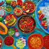 Colorful Dishes Food paint by numbers