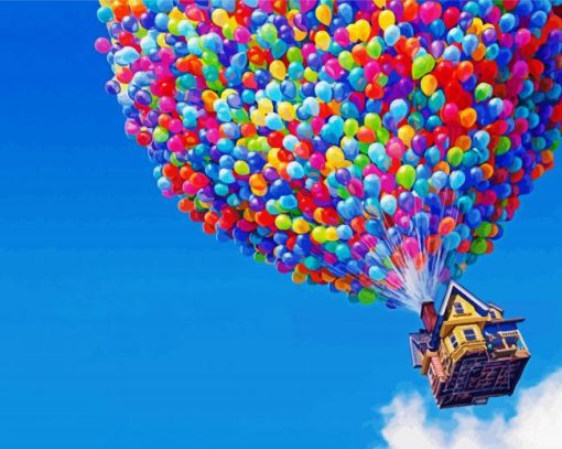 Colorful House Balloon paint by numbers