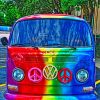 Colorful VW Van paint by numbers