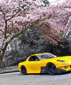 Cool Yellow Mazda RX 7 paint by numbers