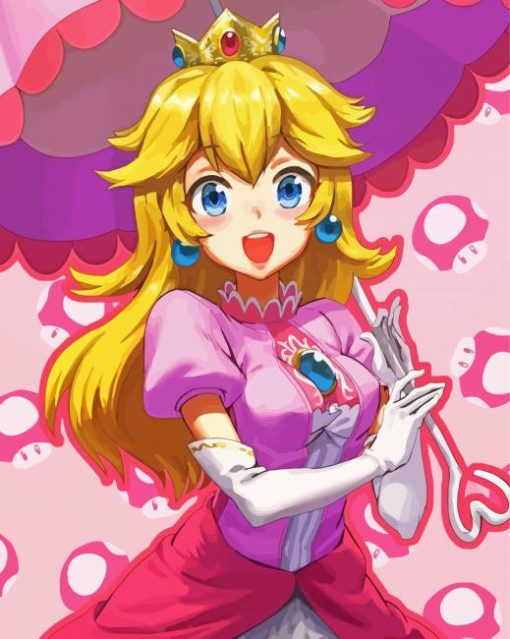 Cute Princess Peach paint by numbers