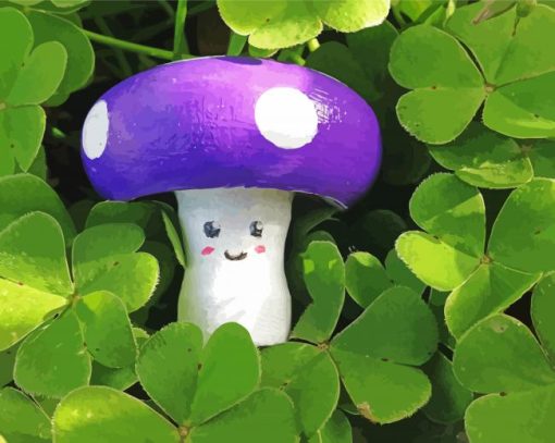 Cute Purple Mushroom paint by numbers