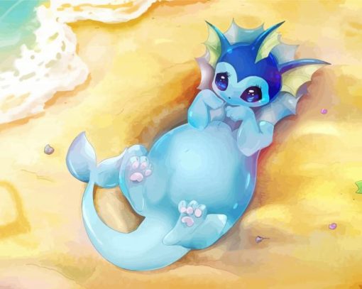 Cute Vaporeon paint by numbers