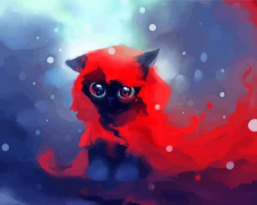 Cute Anime Cat paint by numbers