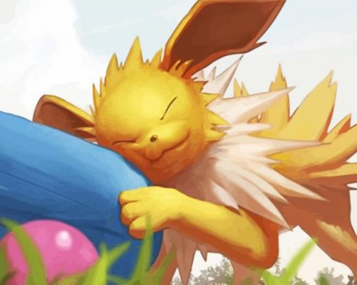 Cute Sleepy Jolteon paint by numbers