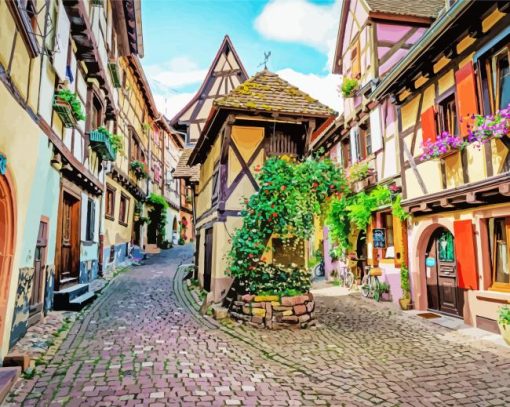 Eguisheim Village In France paint by numbers