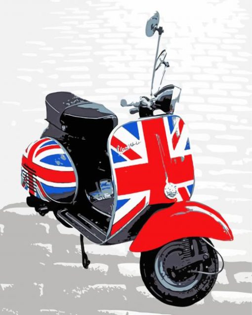 English Red Lambretta paint by numbers