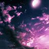 Fantasy Pink Cloud And Moon paint by numbers