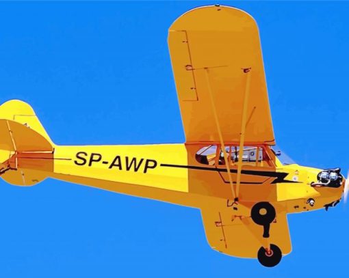 Flying Piper Cub paint by numbers