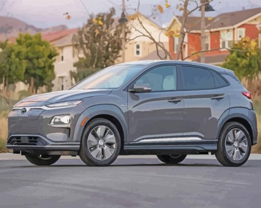 Grey Hyundai Kona paint by numbers