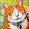 Grinning Cat Animal paint by numbers