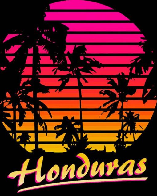 Honduras Palm Poster paint by numbers