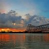 Howrah Bridge India Sunset paint by numbers