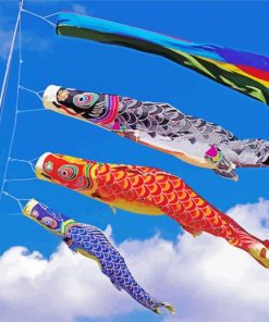 Japanese Wind Socks paint by numbers